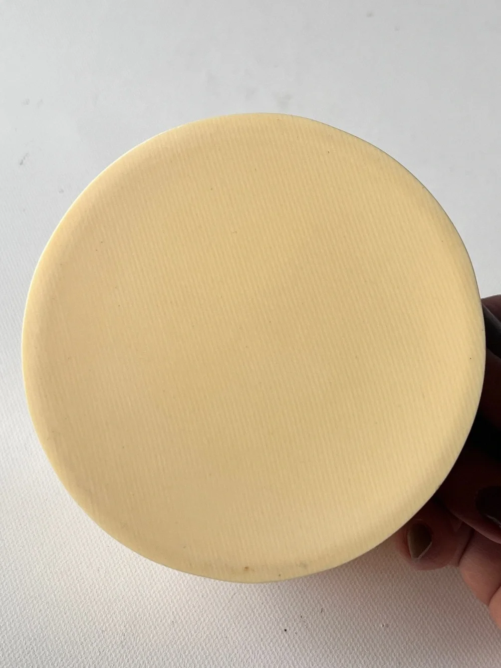 Vintage Scalloped Lid Vanity Celluloid Powder Box Jar 1920's